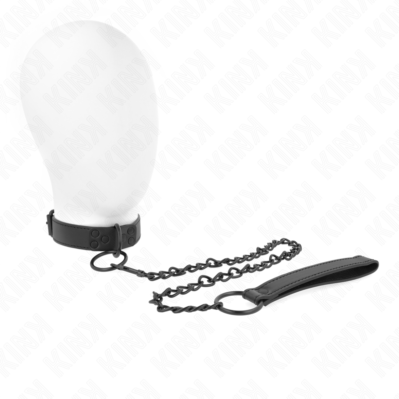 BDSM obojek KINK s černým vodítkem, 65 cm