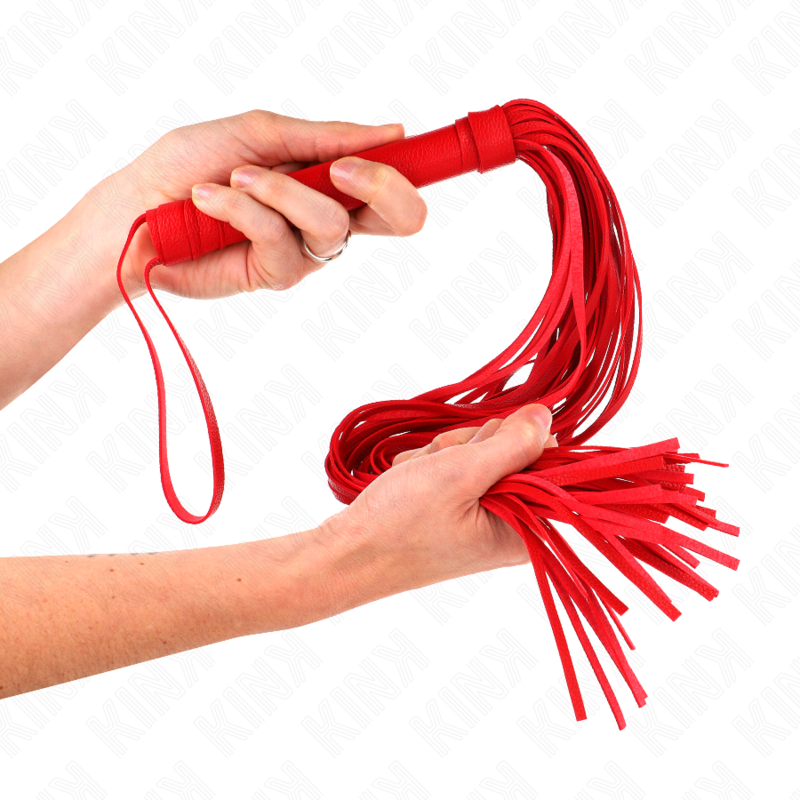 Červený bič KINK z PVC, 70 cm