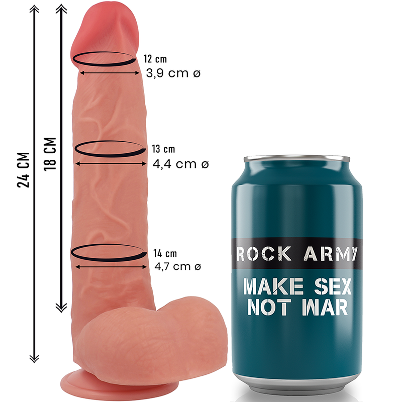 ROCK ARMY Raptor realistické silikonové dildo, 24 cm