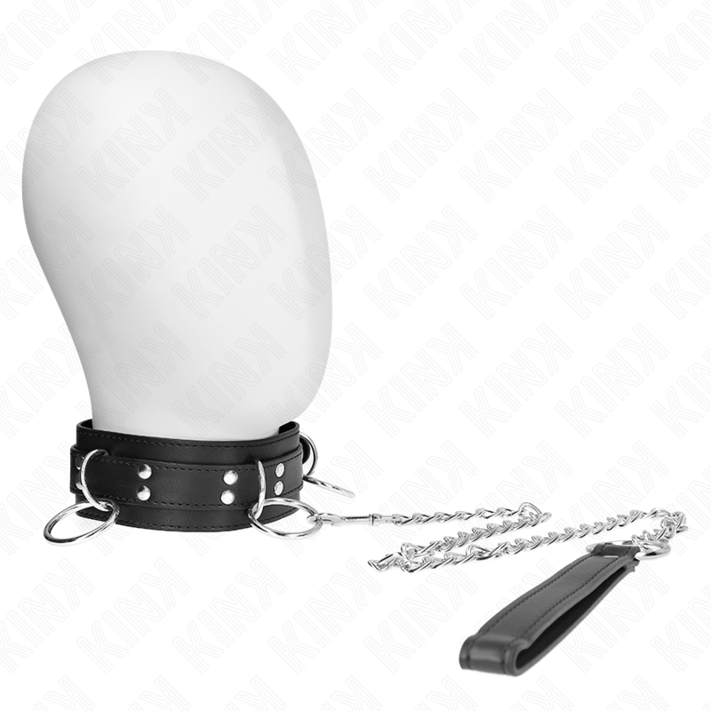 BDSM obojek KINK se třemi kroužky a páskem