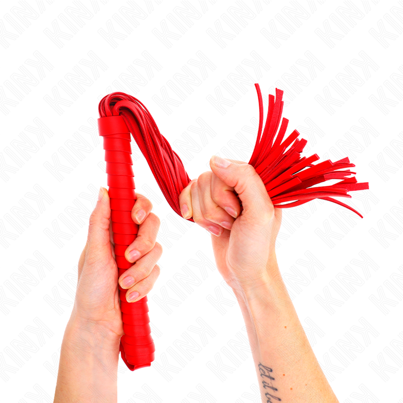 Bič KINK s červenou texturovanou rukojetí, 48,5 cm