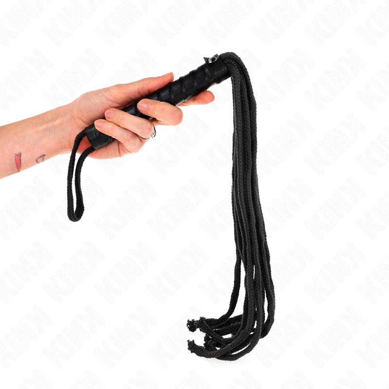 Černý provazový bič KINK, 56 cm