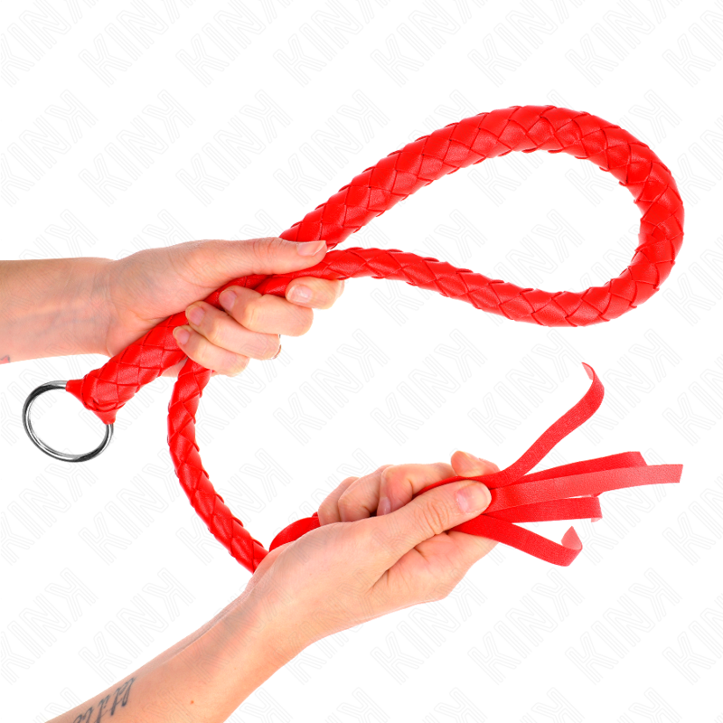 Bič KINK Snake s červeným poutkem na ruku, 65 cm