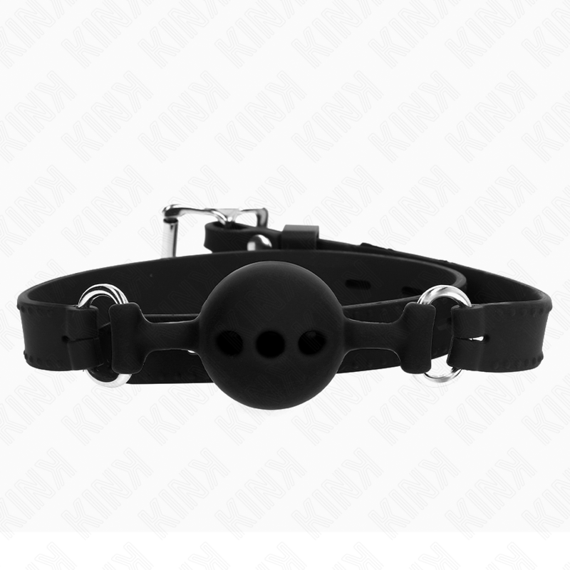 Silikonový roubík KINK s koulí 4 cm, velikost S, černý
