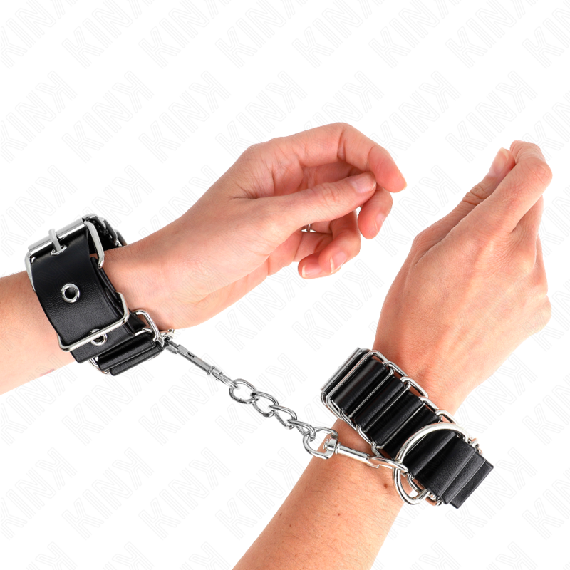 Úzká černá pouta na zápěstí KINK s kloubovým designem
