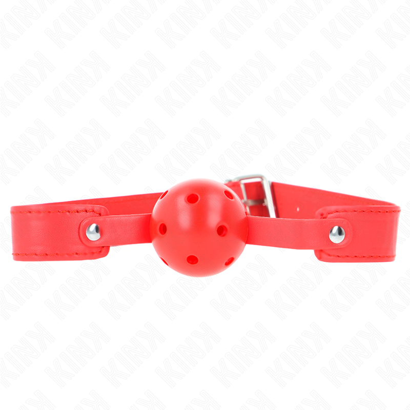 Červený prodyšný roubík KINK s koulí, 4,5 cm