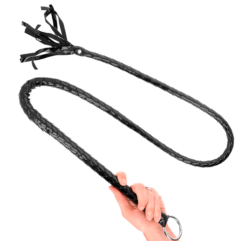 Lesklý bič KINK z PVC, 138 cm
