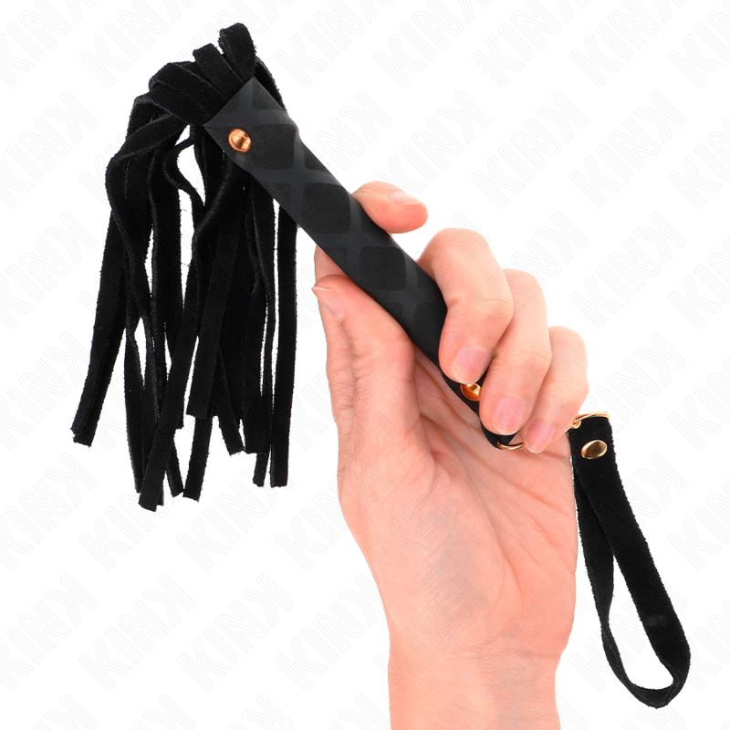Mini bič KINK Black Suede, 30 cm