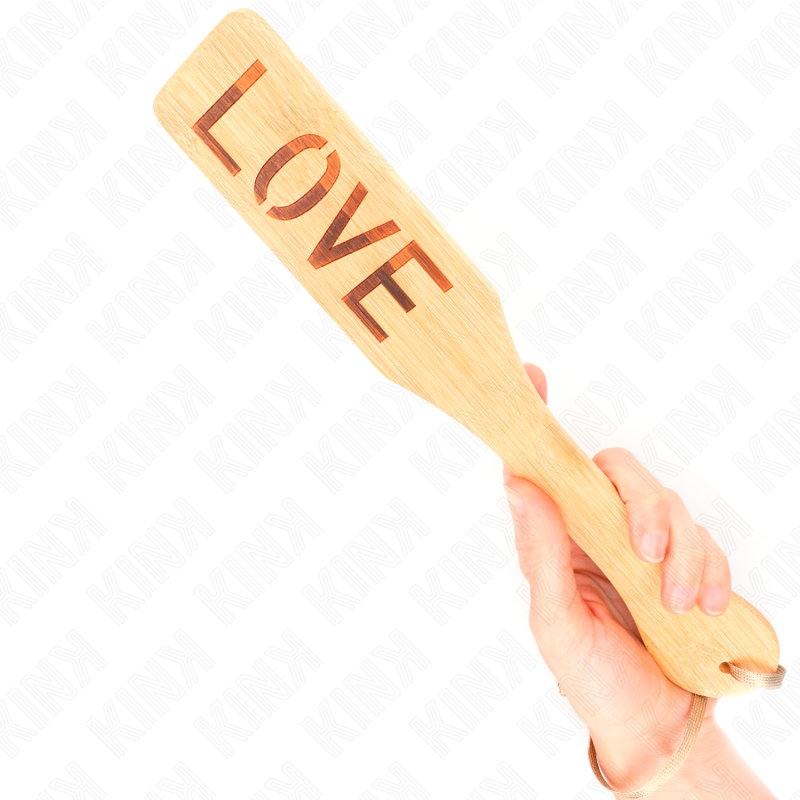 Bambusové pádlo KINK Word Love, 32 × 5,5 cm
