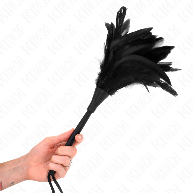 Peříčkové lechtátko KINK s rukojetí ve tvaru rohu, 36 cm