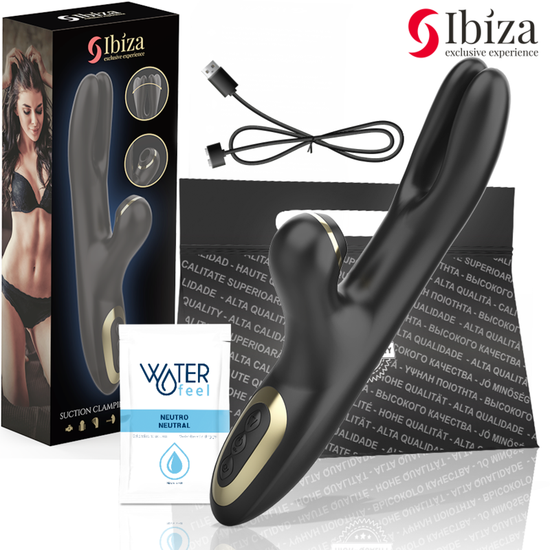 Ibiza Černý Vibrátor S Dvojitou Svorkou