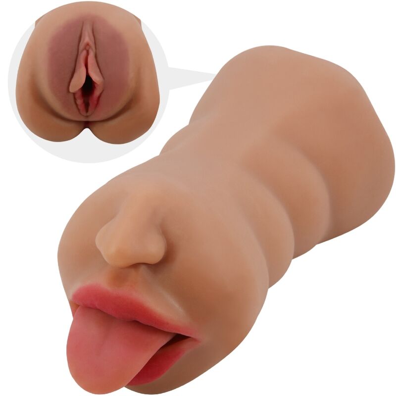 CRAZY BULL Sarah dvojitý masturbátor s ústy a vaginou