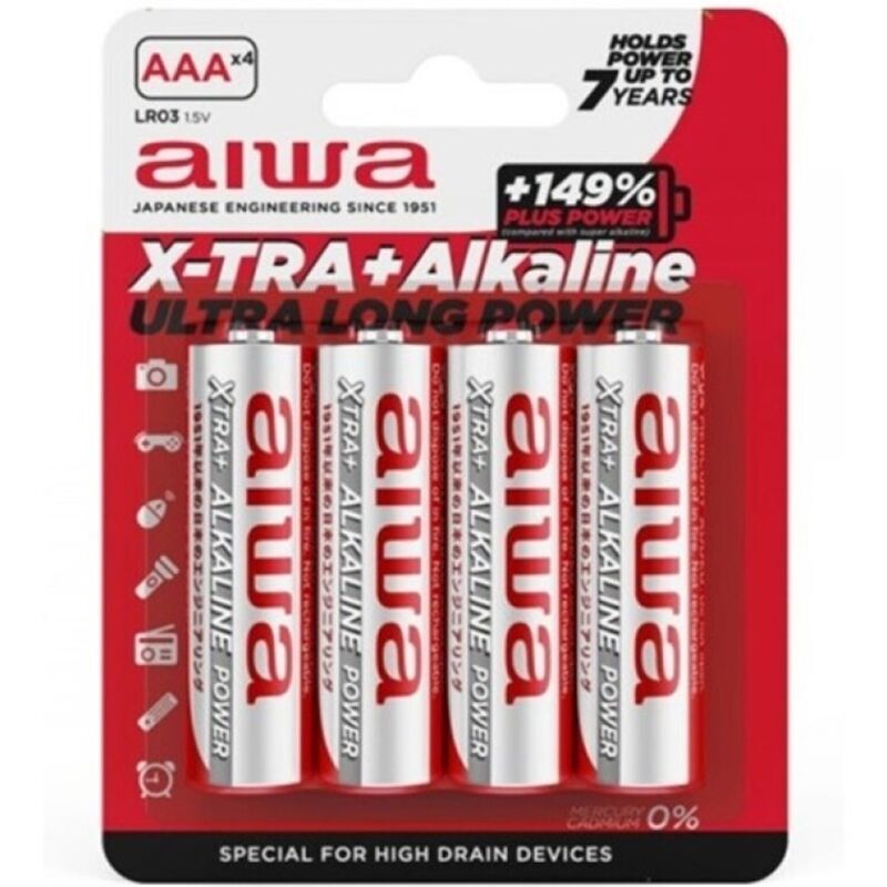 AIWA X TRA alkalické baterie AAA LR03, 4 kusy