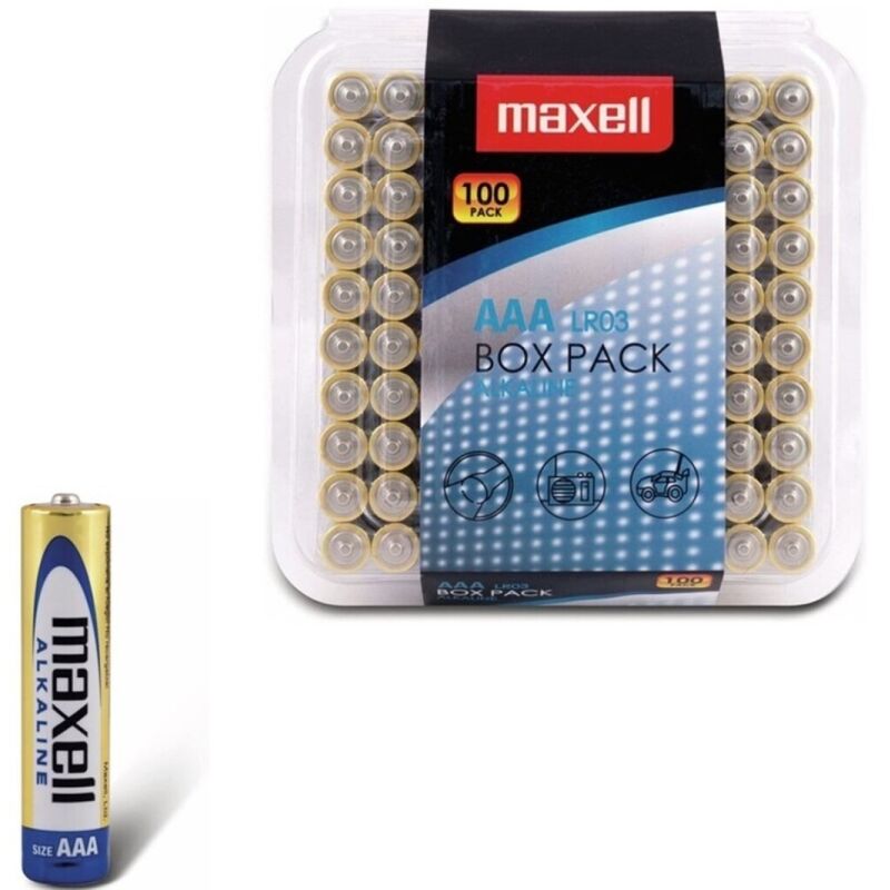 100 alkalických baterií AAA s dlouhou výdrží a spolehlivým výkonem | MAXELL