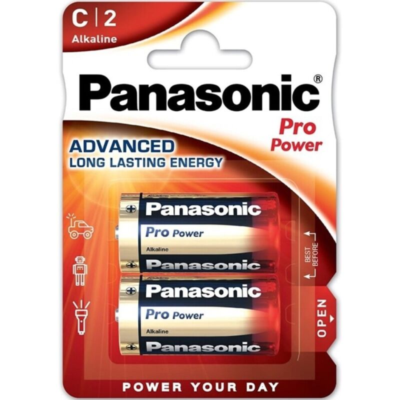 Alkalické baterie LR14 C s dlouhou výdrží a vysokým výkonem PANASONIC