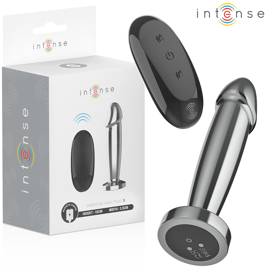 INTENSE vibrační anální kolík z hliníku, 10 cm