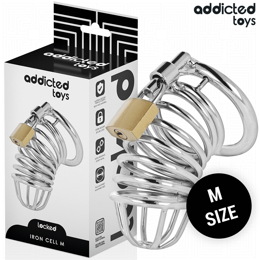 ADDICTED TOYS LOCKED Iron Cell kovová klec cudnosti, velikost M