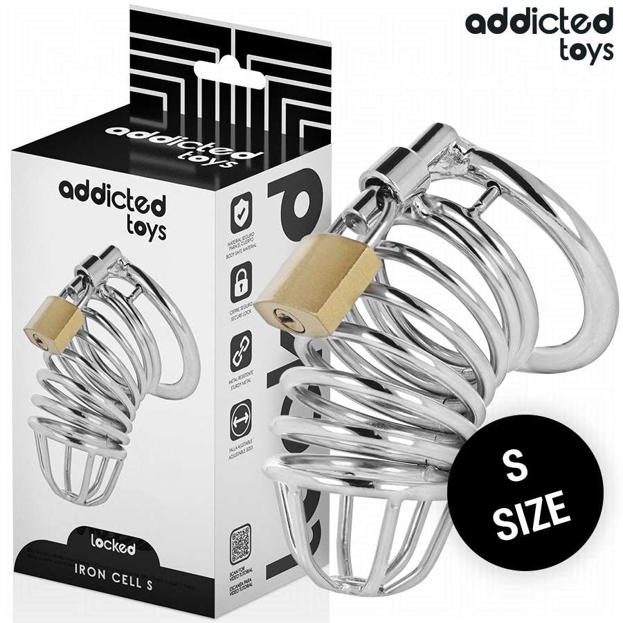 ADDICTED TOYS LOCKED Iron Cell kovová klec cudnosti, velikost S