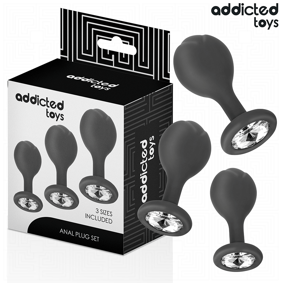 ADDICTED TOYS silikonová sada análních kolíků, 3 kusy