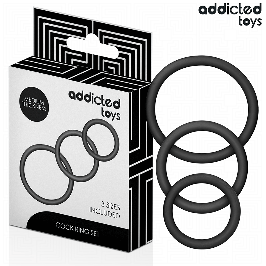 ADDICTED TOYS sada penisových kroužků Model 2 ze silikonu