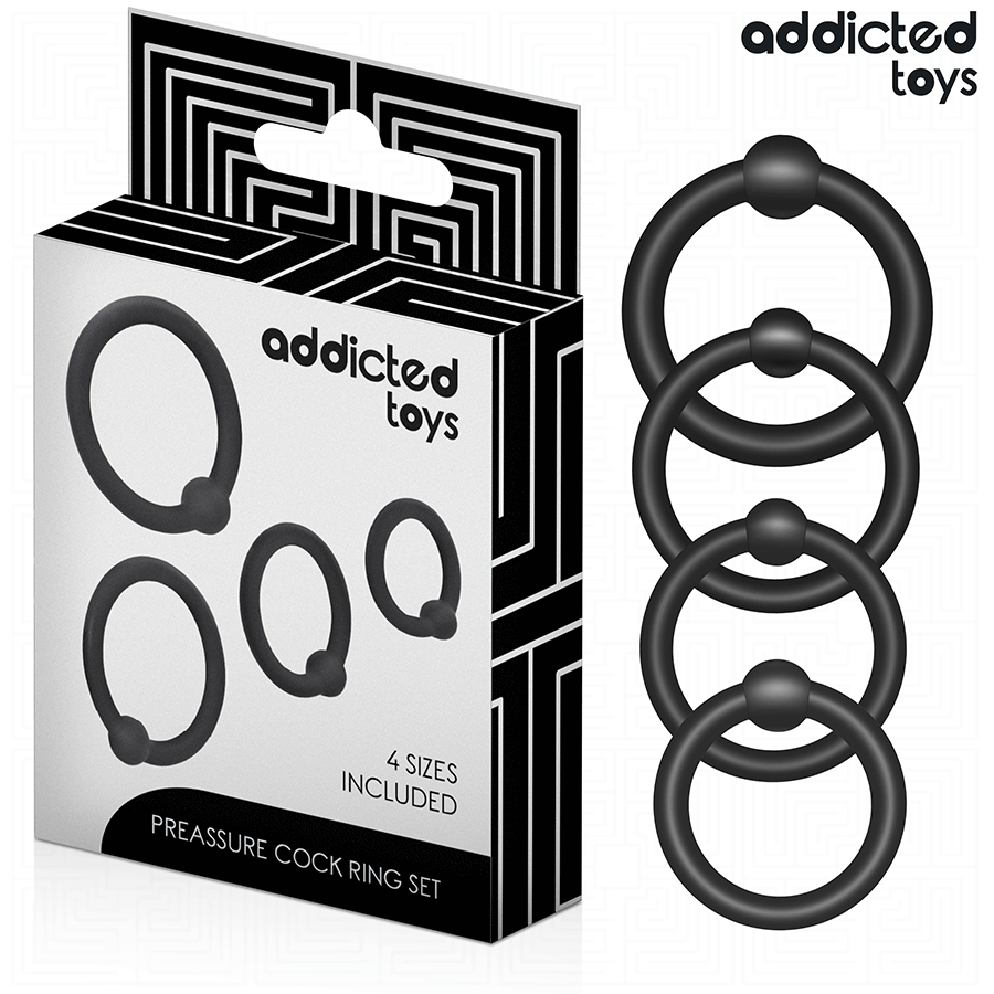 ADDICTED TOYS silikonová sada penisových kroužků, 4 kroužky