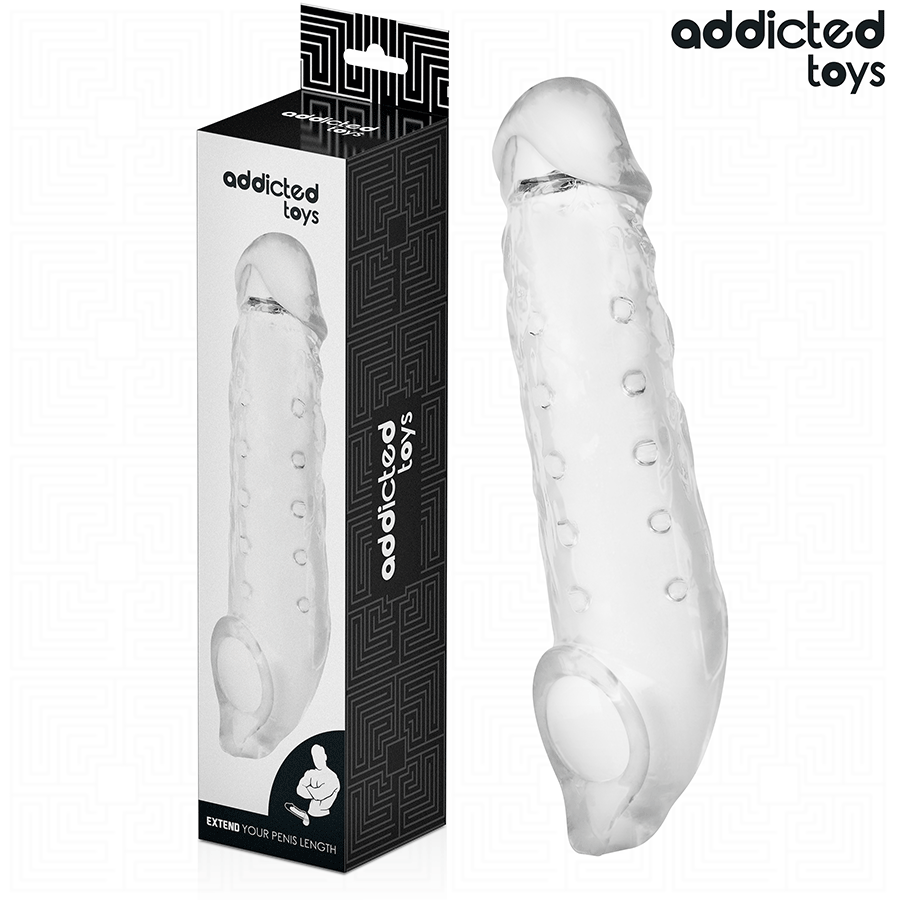 ADDICTED TOYS návlek na penis, průhledný, velikost S, 23 cm