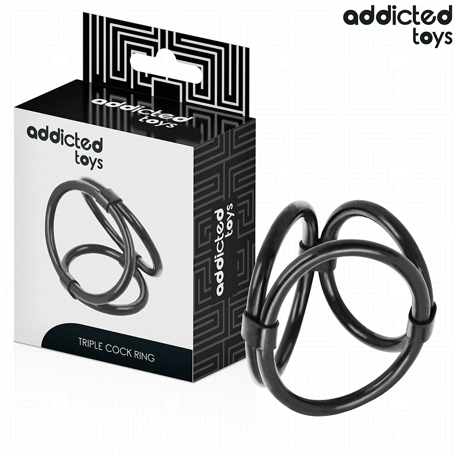 ADDICTED TOYS Trojitý erekční kroužek bez vibrací