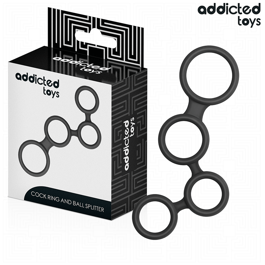 ADDICTED TOYS penisový kroužek bez vibrací s oddělovačem varlat