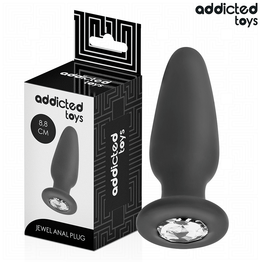 ADDICTED TOYS silikonový anální kolík s ozdobným kamínkem, velikost S