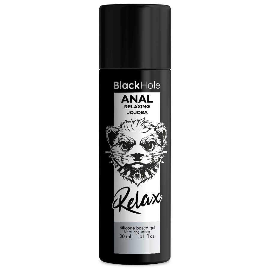 Silikonový lubrikační gel Black Hole Anal Relaxing s jojobovým olejem, 30 ml