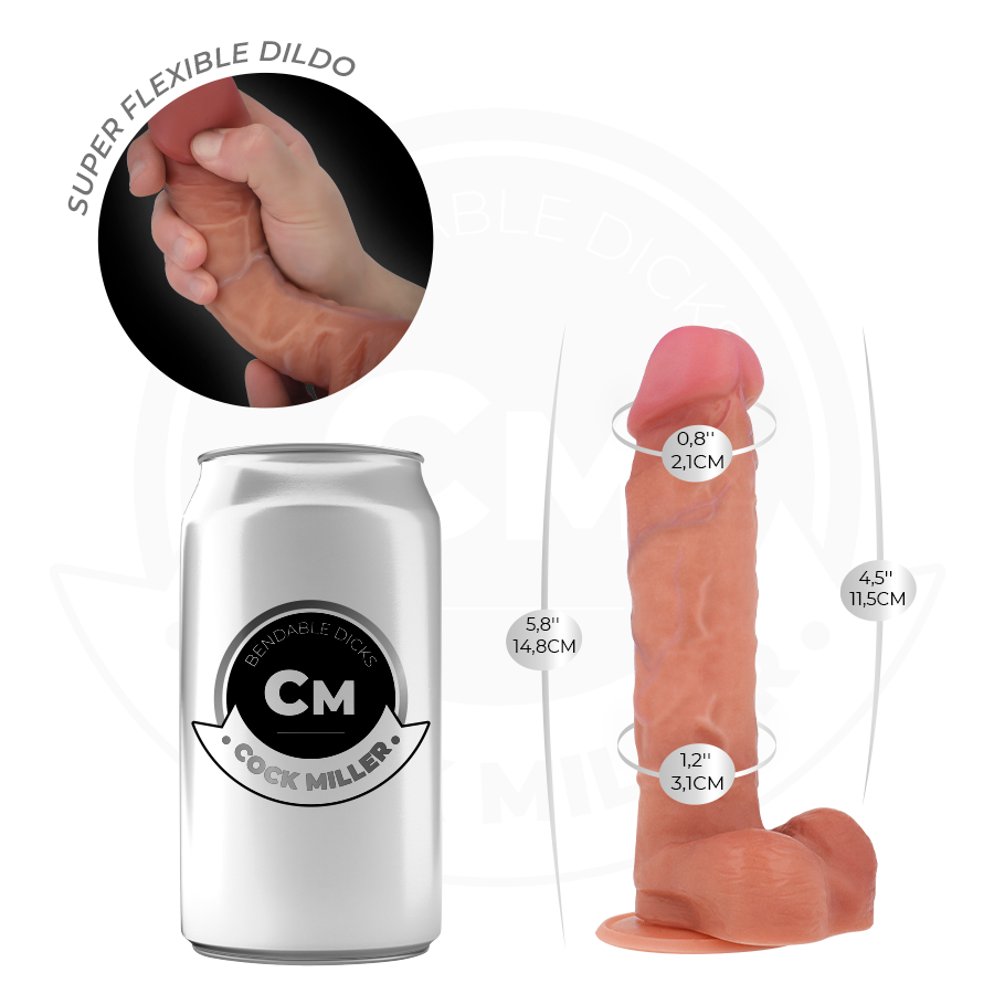 Realistické silikonové dildo s přísavkou a ohebným tvarem pro pohodlí COCK MILLER