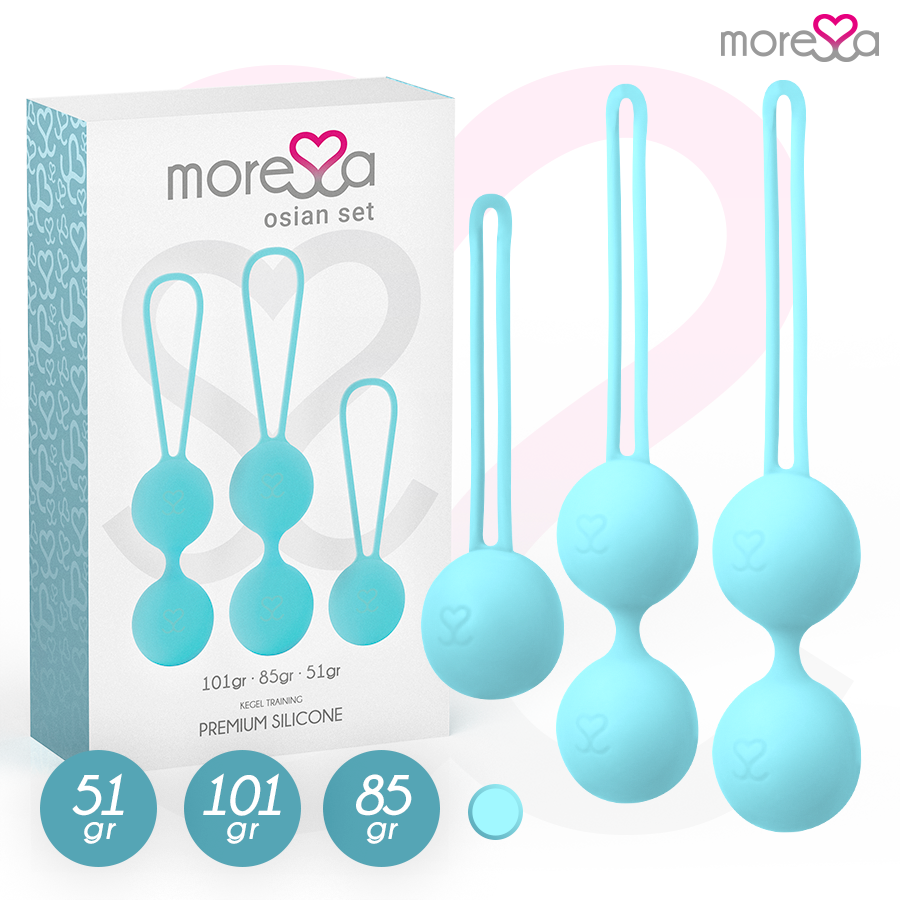 Sada silikonových venušiných kuliček MORESSA OSIAN, tyrkysová