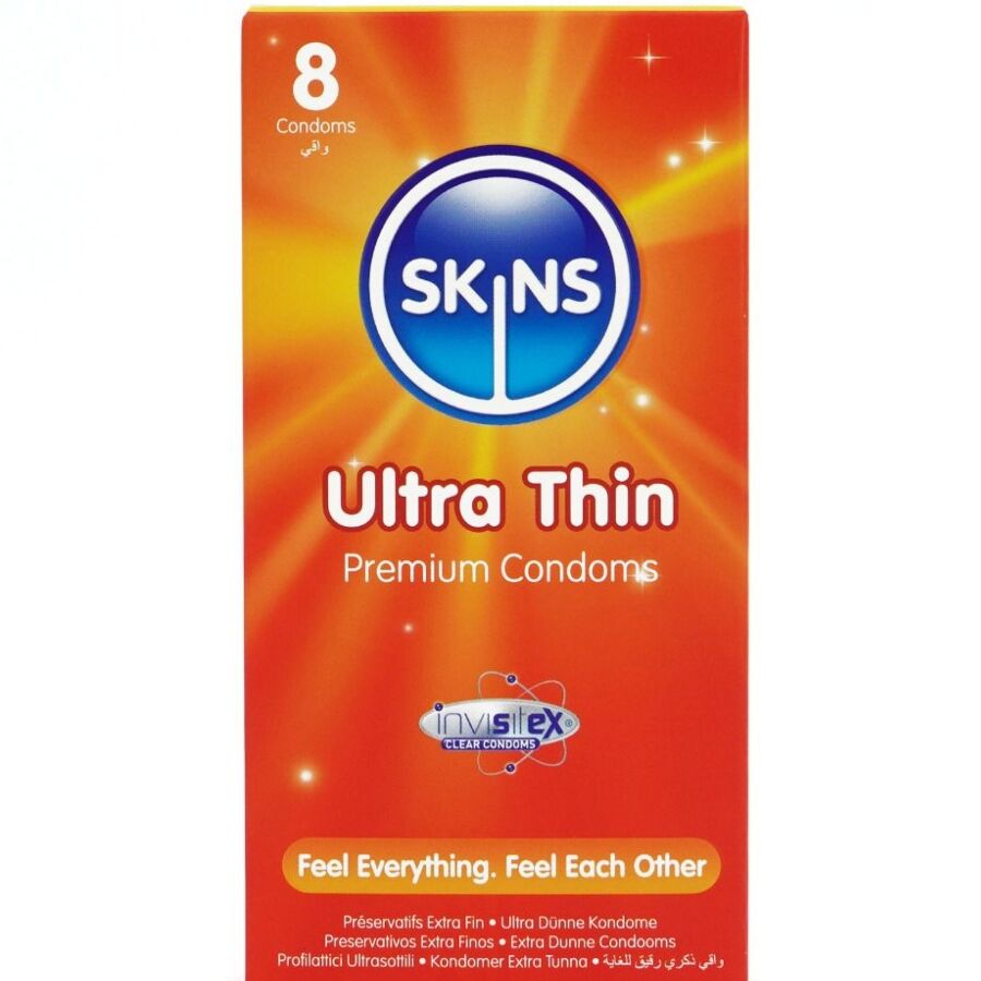 Tenké kondomy SKINS Ultra Thin, 8 kusů