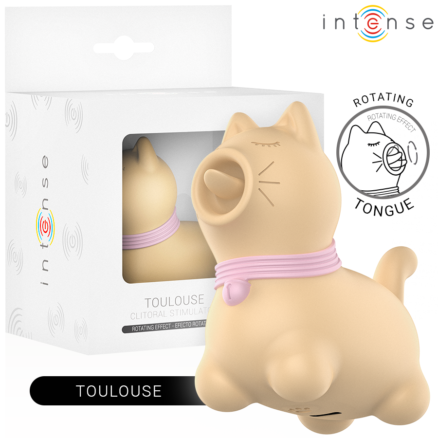 INTENSE Toulouse klitorální vibrátor s rotujícím jazykovým prvkem, žlutý