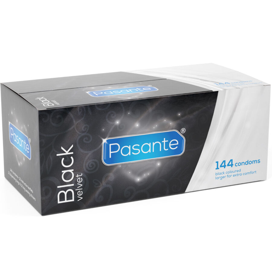 Kondomy PASANTE Black Velvet, 144 kusů