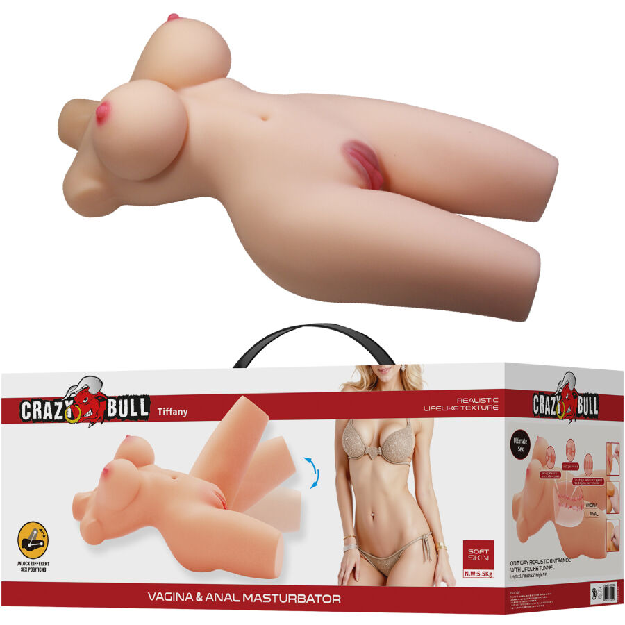 CRAZY BULL Tiffany masturbační torzo se dvěma otvory