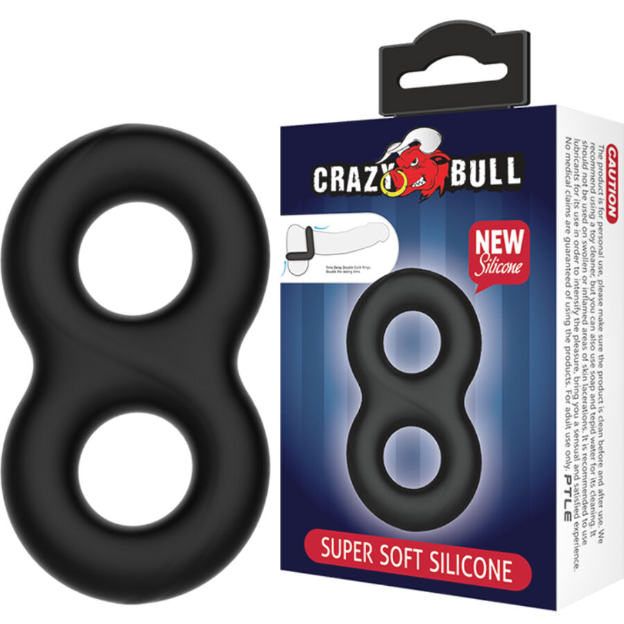 Crazy Bull Double Infinity dvojitý penisový kroužek bez vibrací