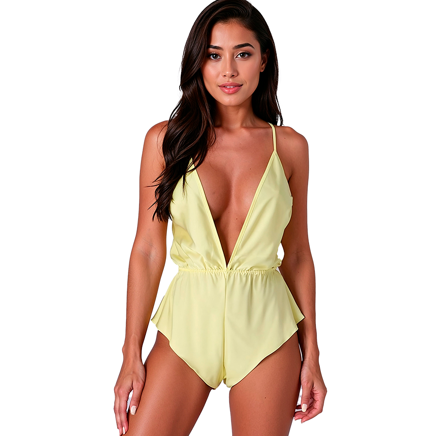 PASSION SENSIE erotické body citronově žluté L/XL