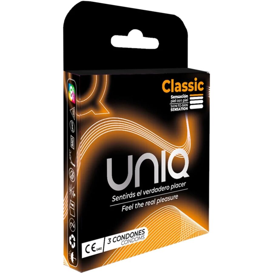 Kondomy UNIQ Classic bez latexu, 3 kusy