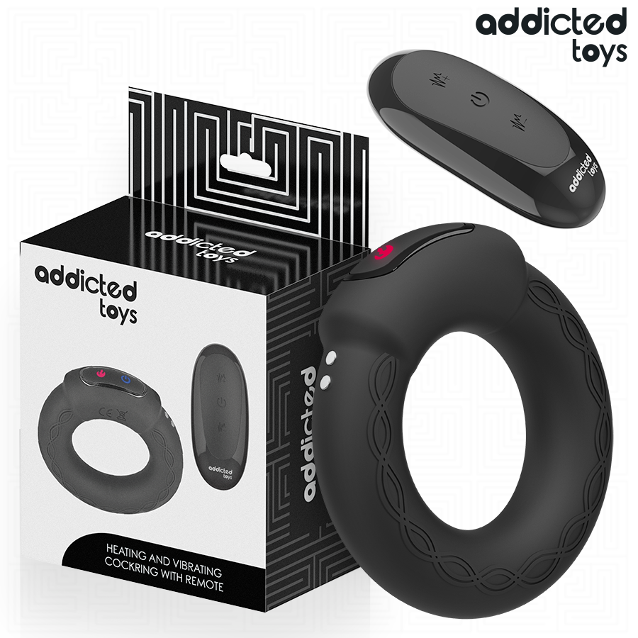 Vibrační erekční kroužek ADDICTED TOYS s funkcí zahřívání a dálkovým ovládáním