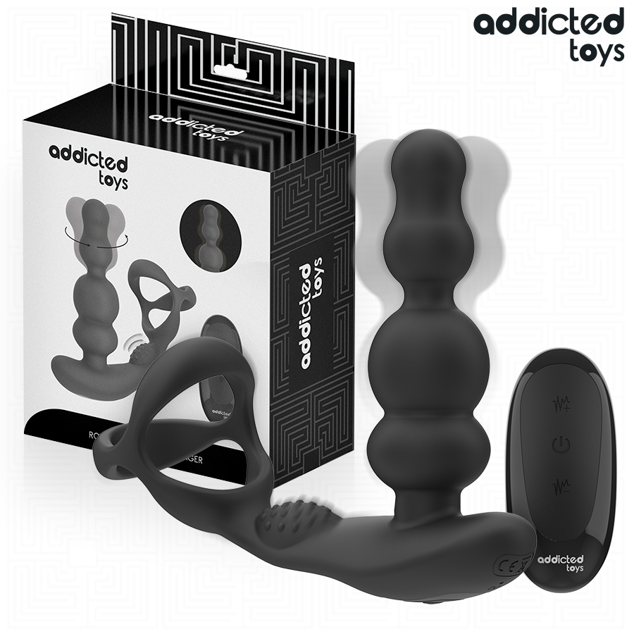 ADDICTED TOYS masážní přístroj na prostatu s rotací a dálkovým ovládáním