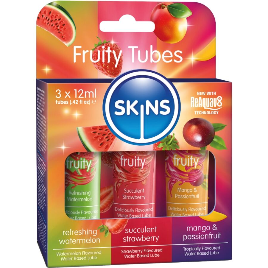 SKINS Fruity Lubes Kit: lubrikační gel se třemi ovocnými příchutěmi