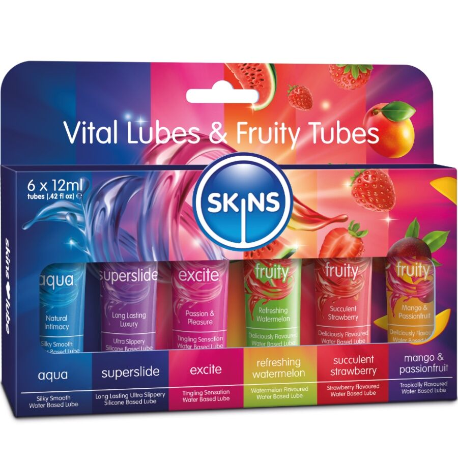 SKINS Vital & Fruity Lubes Kit se 6 lubrikačními gely