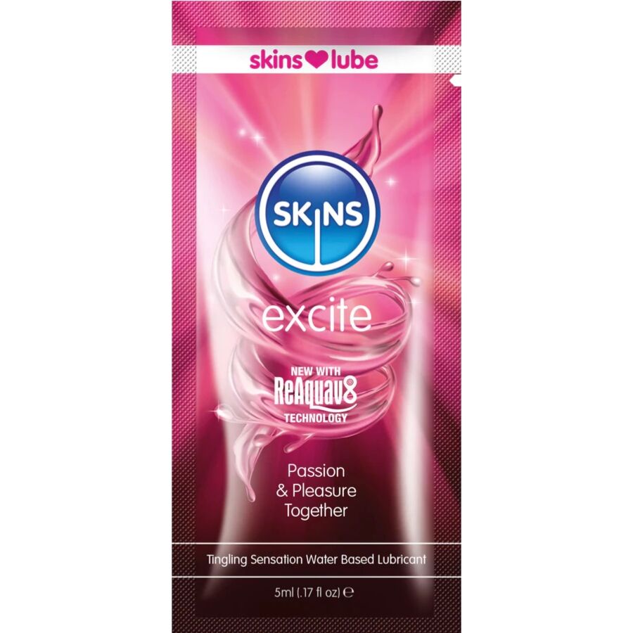 SKINS Excite lubrikační gel na vodní bázi, 5 ml