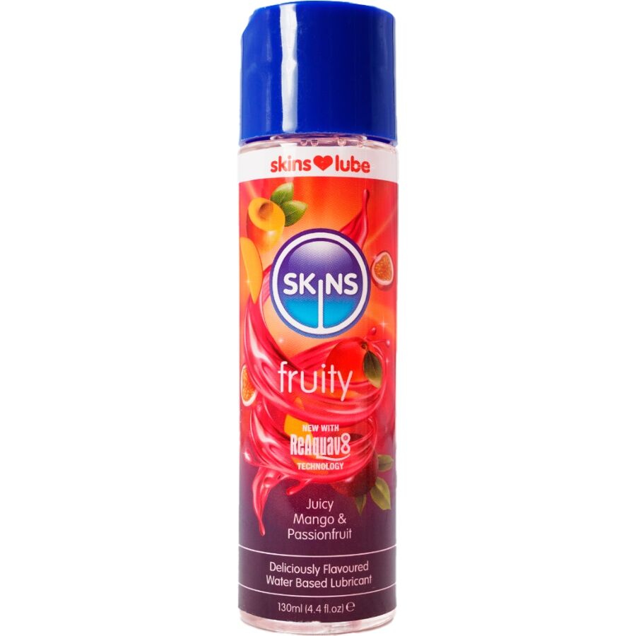 SKINS Fruity lubrikační gel s příchutí manga a marakuji, 130 ml