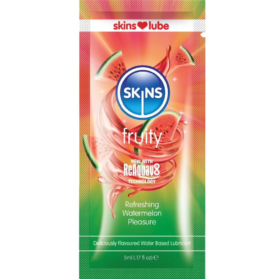 SKINS Fruity lubrikační gel s příchutí melounu 5 ml