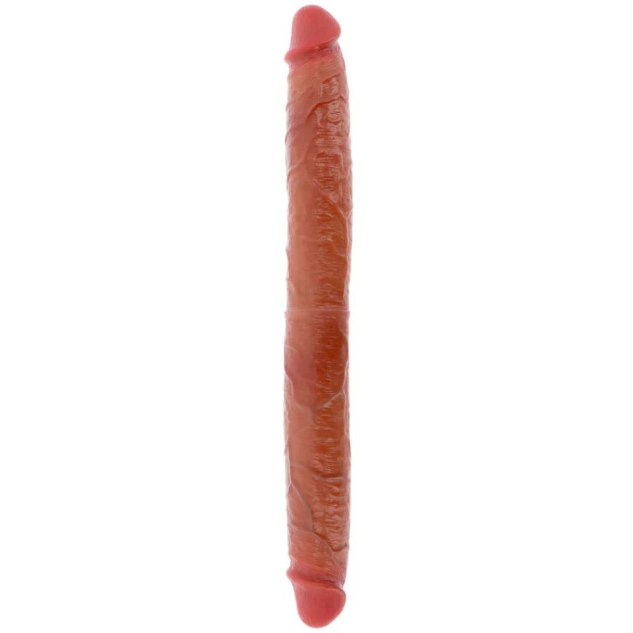 GET REAL oboustranné silikonové dildo v karamelové barvě, 46 cm
