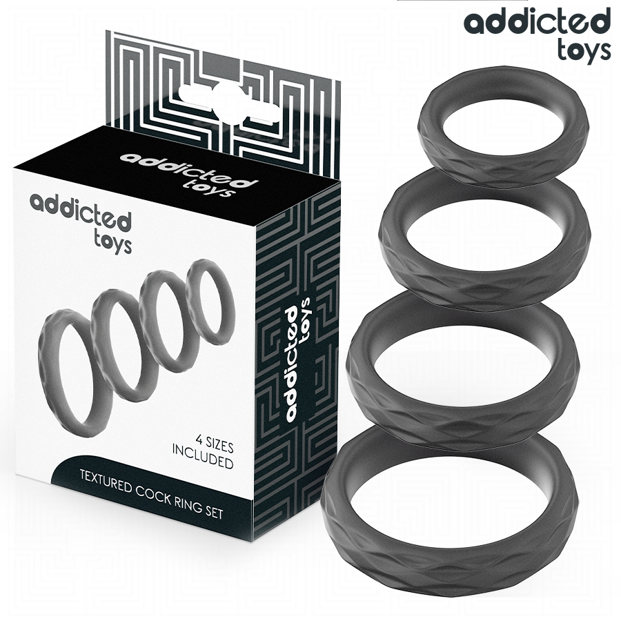 ADDICTED TOYS sada erekčních kroužků bez vibrací, 4 velikosti