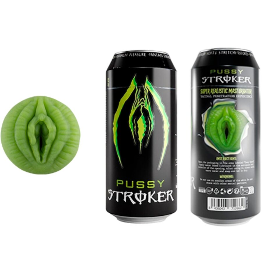 Alive Pussy Stroker, Vaginální Masturbátor Pro Muže, Plechovka Energetického Nápoje