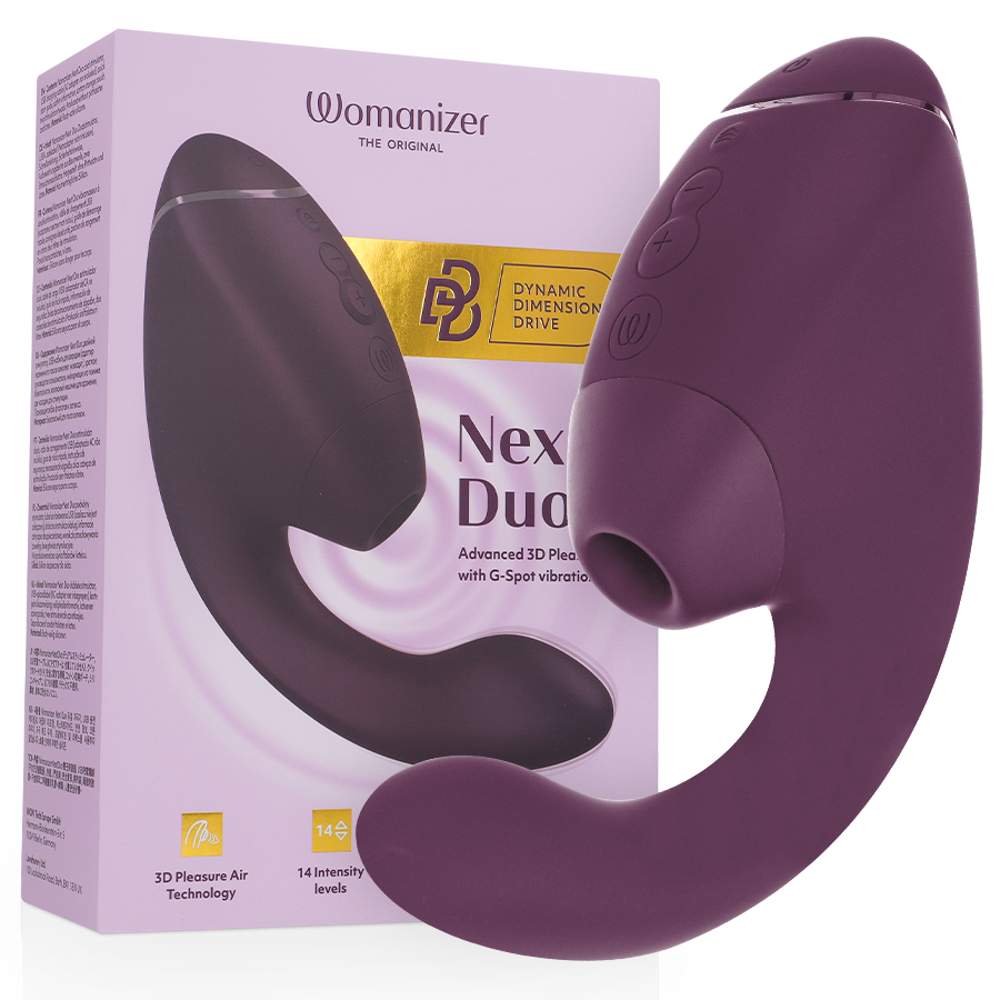 Womanizer Duo Next stimulátor tlakovými vlnami, tmavě fialový